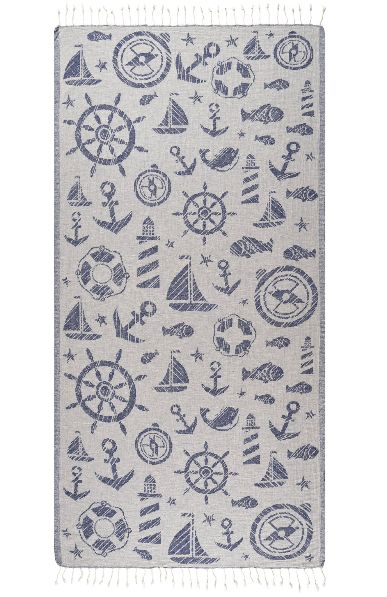 Captain Turkish Cotton Peshtemal Beach Towel