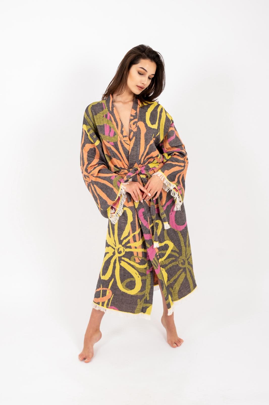 Salvia Turkish Cotton Peshtemal Bathrobe