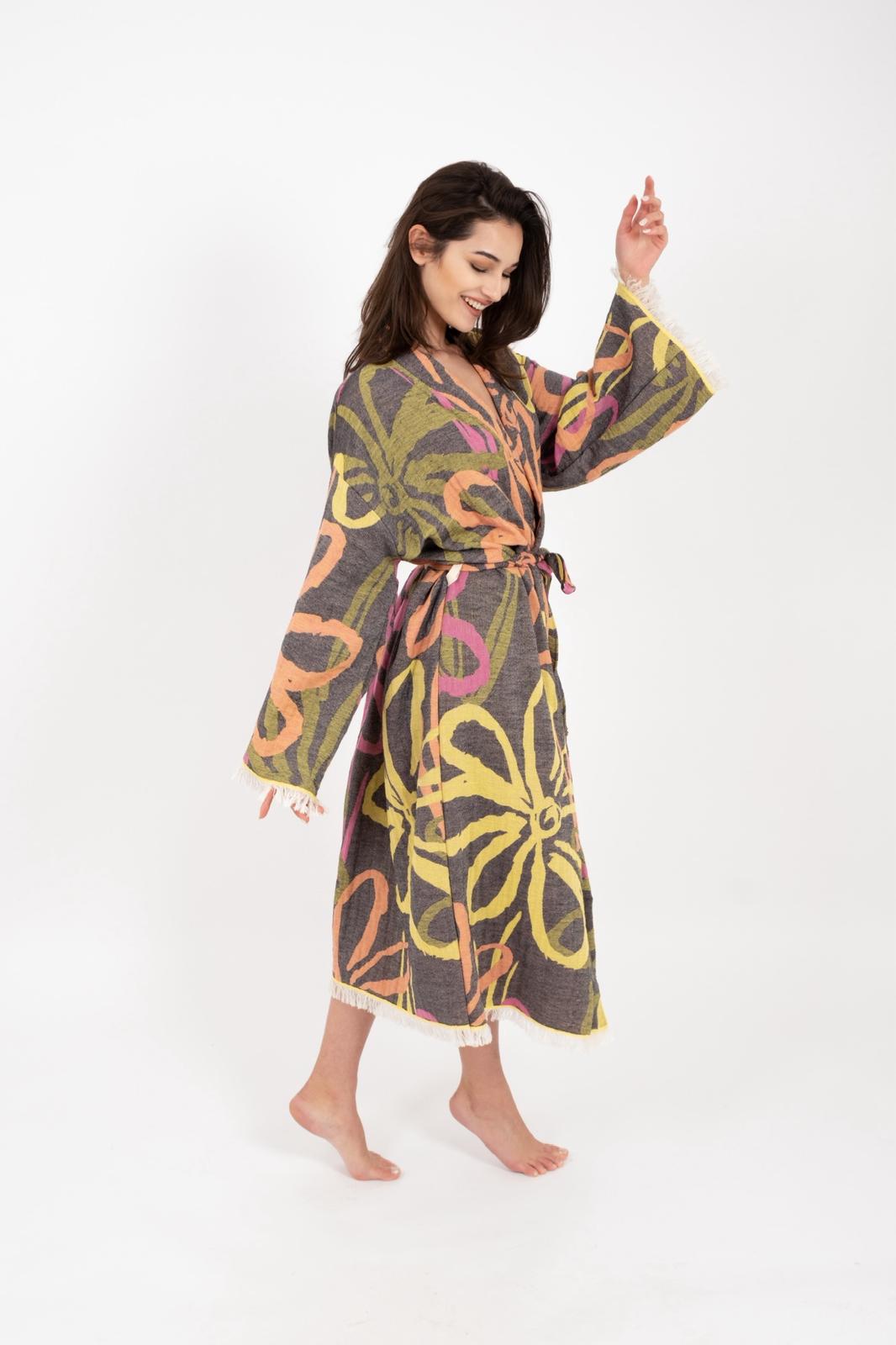 Salvia Turkish Cotton Peshtemal Bathrobe