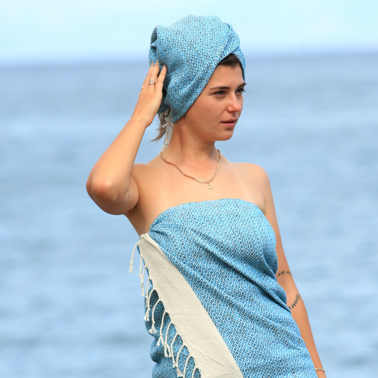 Severina 2 Pcs Turkish Cotton Peshtemal Hand Towel