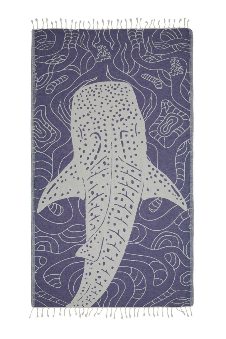 Shark Turkish Cotton Peshtemal Beach Towel