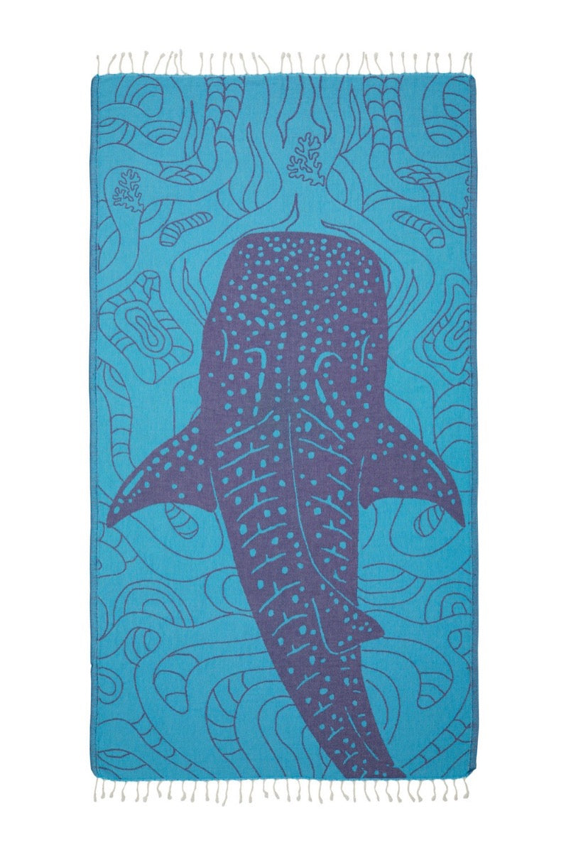 Shark Turkish Cotton Peshtemal Beach Towel