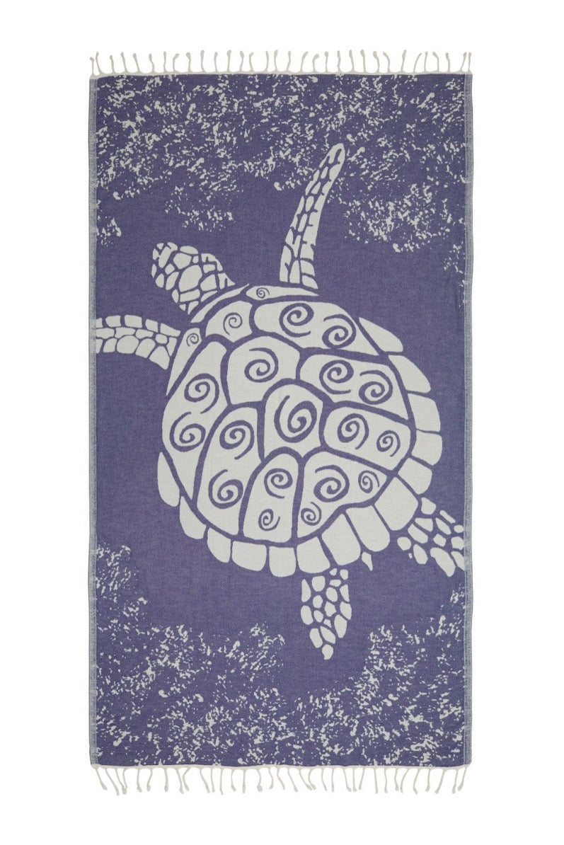 Turtle Turkish Cotton Peshtemal Beach Towel
