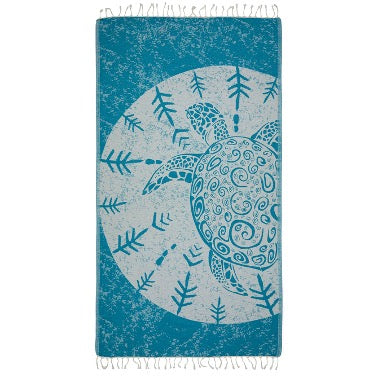Turtle Turkish Cotton Peshtemal Beach Towel