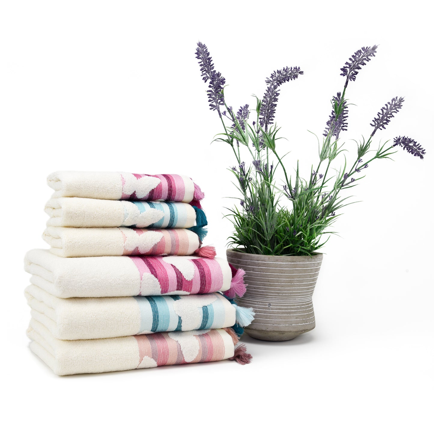 Butterfly 2 Pcs Turkish Cotton Bath Towel