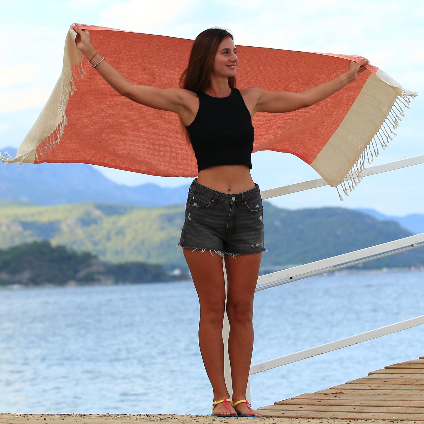 Fulvia Turkish Cotton Peshtemal Beach Towel