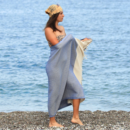 Fulvia Turkish Cotton Peshtemal Beach Towel