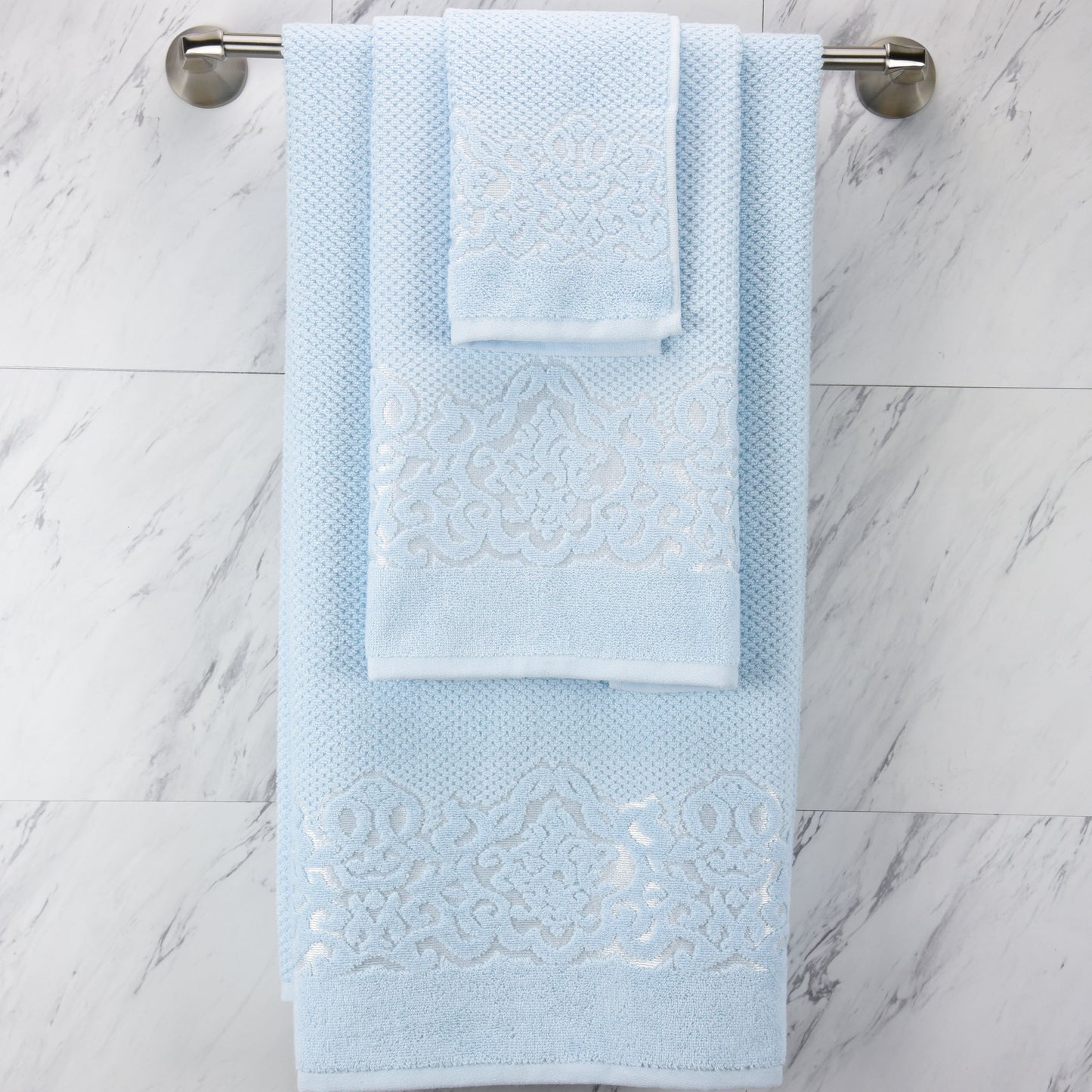 Galata Turkish Cotton Towel Set Of 3, 1 Bath Towel, 1 Hand Towel, 1 Washcloth