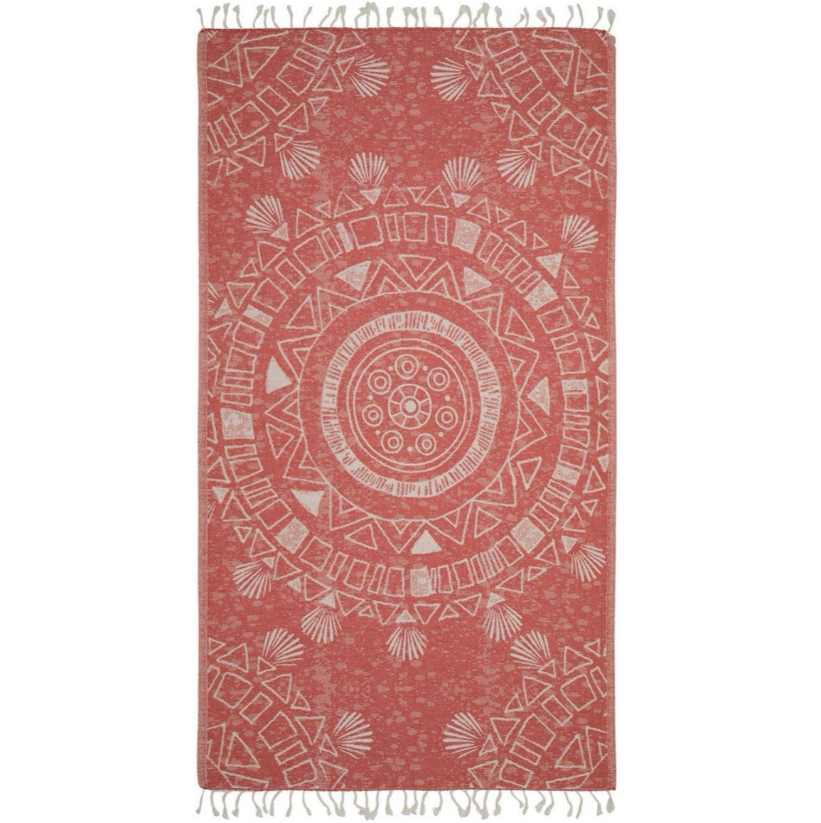 Mandala Geometric Pattern Turkish Cotton Peshtemal Beach Towel