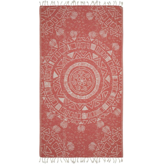 Mandala Geometric Pattern Turkish Cotton Peshtemal Beach Towel