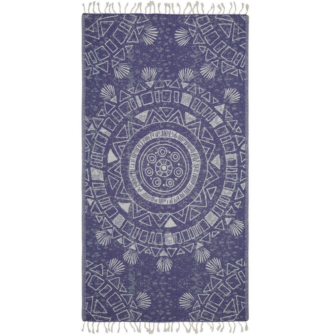Mandala Geometric Pattern Turkish Cotton Peshtemal Beach Towel