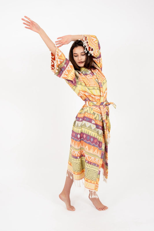 Neva Turkish Cotton Peshtemal Bathrobe