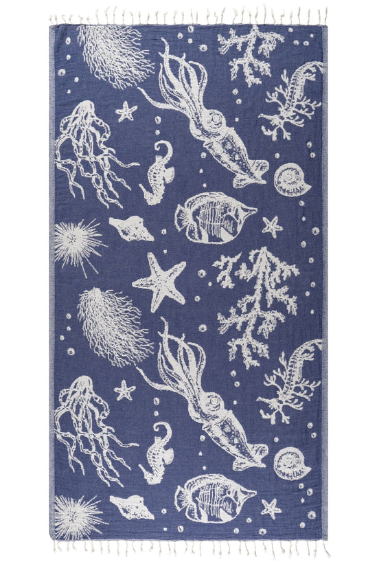 Ocean Turkish Cotton Peshtemal Beach Towel