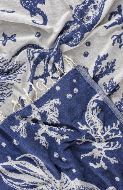 Ocean Turkish Cotton Peshtemal Beach Towel