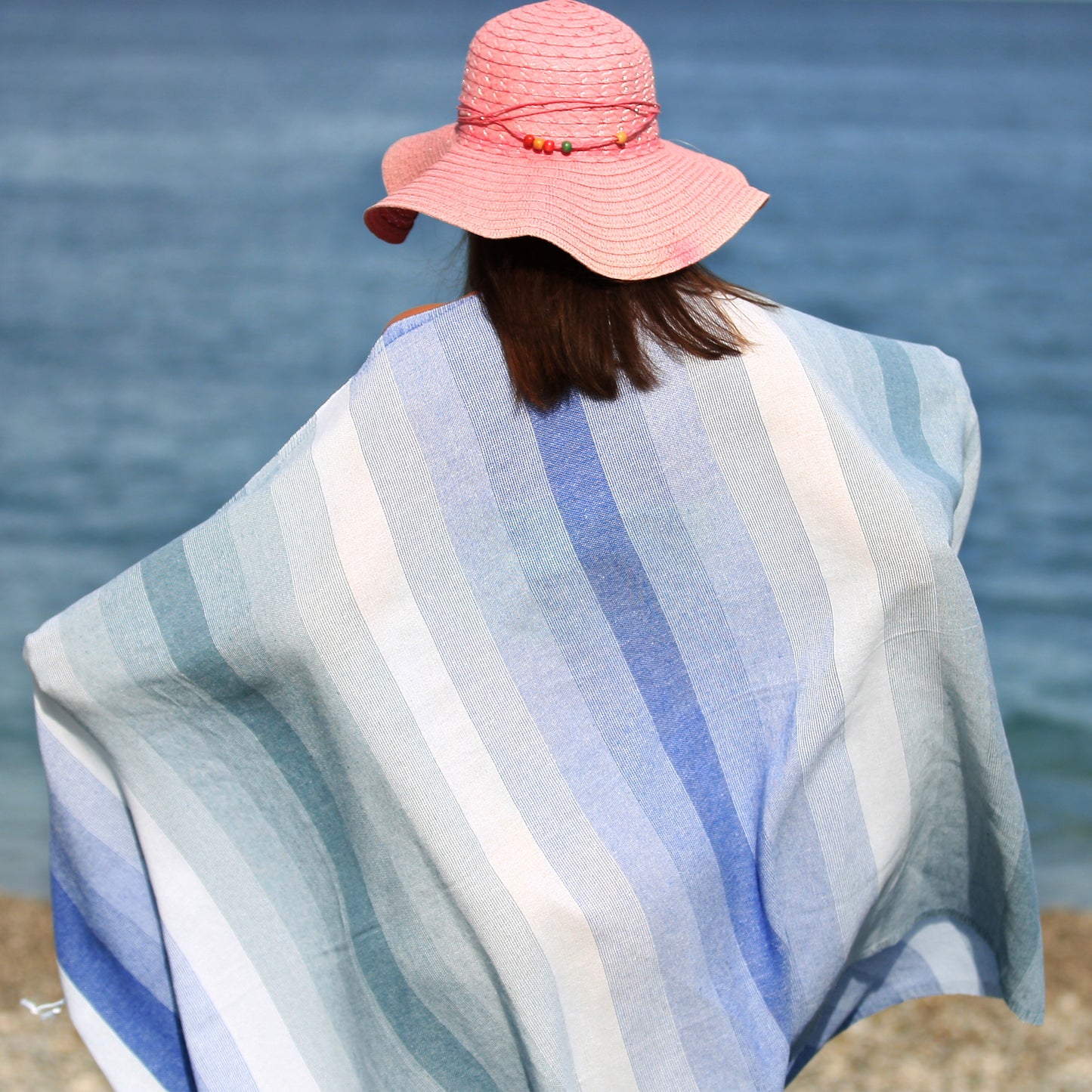 Rainbow Turkish Cotton Peshtemal Beach Towel