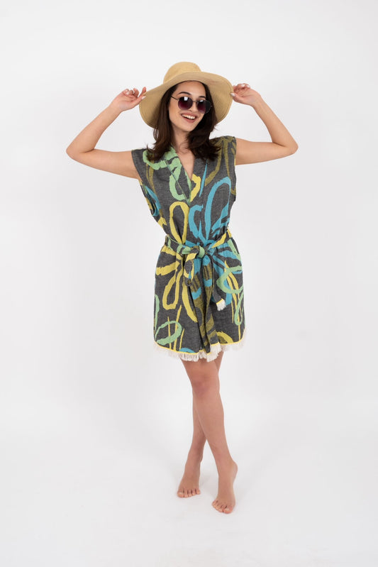 Salvia Turkish Cotton Peshtemal Beach Dress