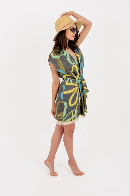 Salvia Turkish Cotton Peshtemal Beach Dress