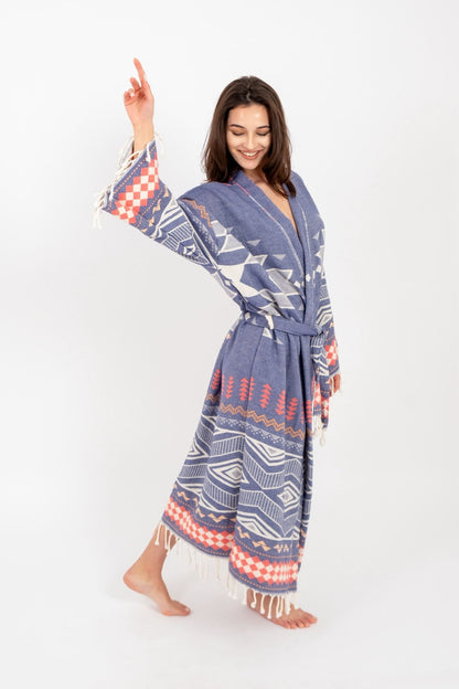 Suri Turkish Cotton Peshtemal Bathrobe