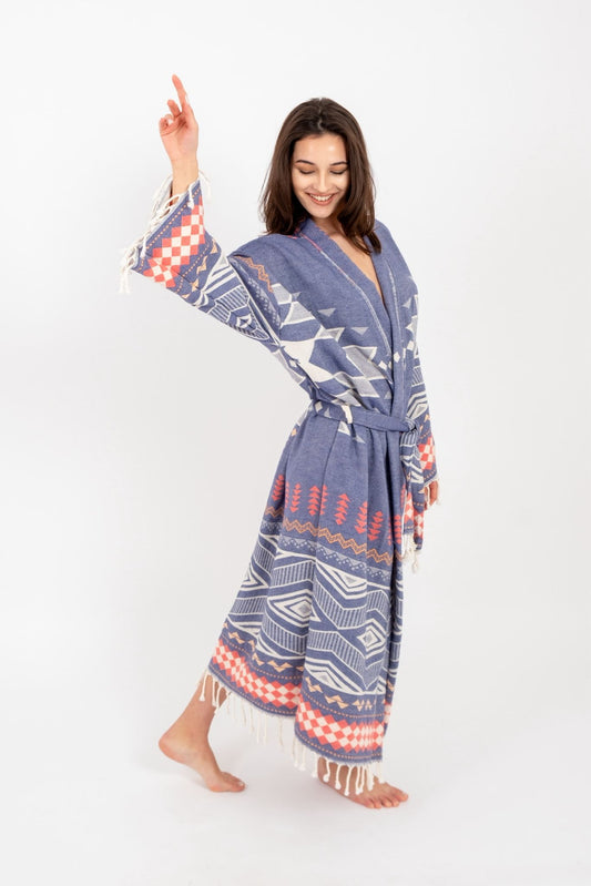 Suri Turkish Cotton Peshtemal Bathrobe