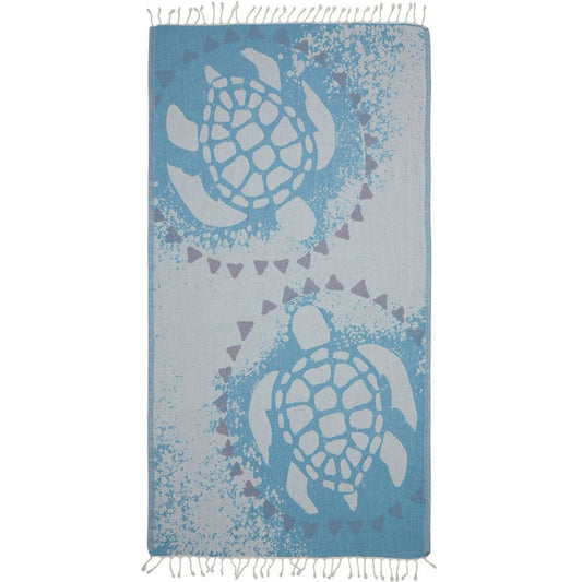 Two Turtle Turkish Cotton Peshtemal Beach Towel