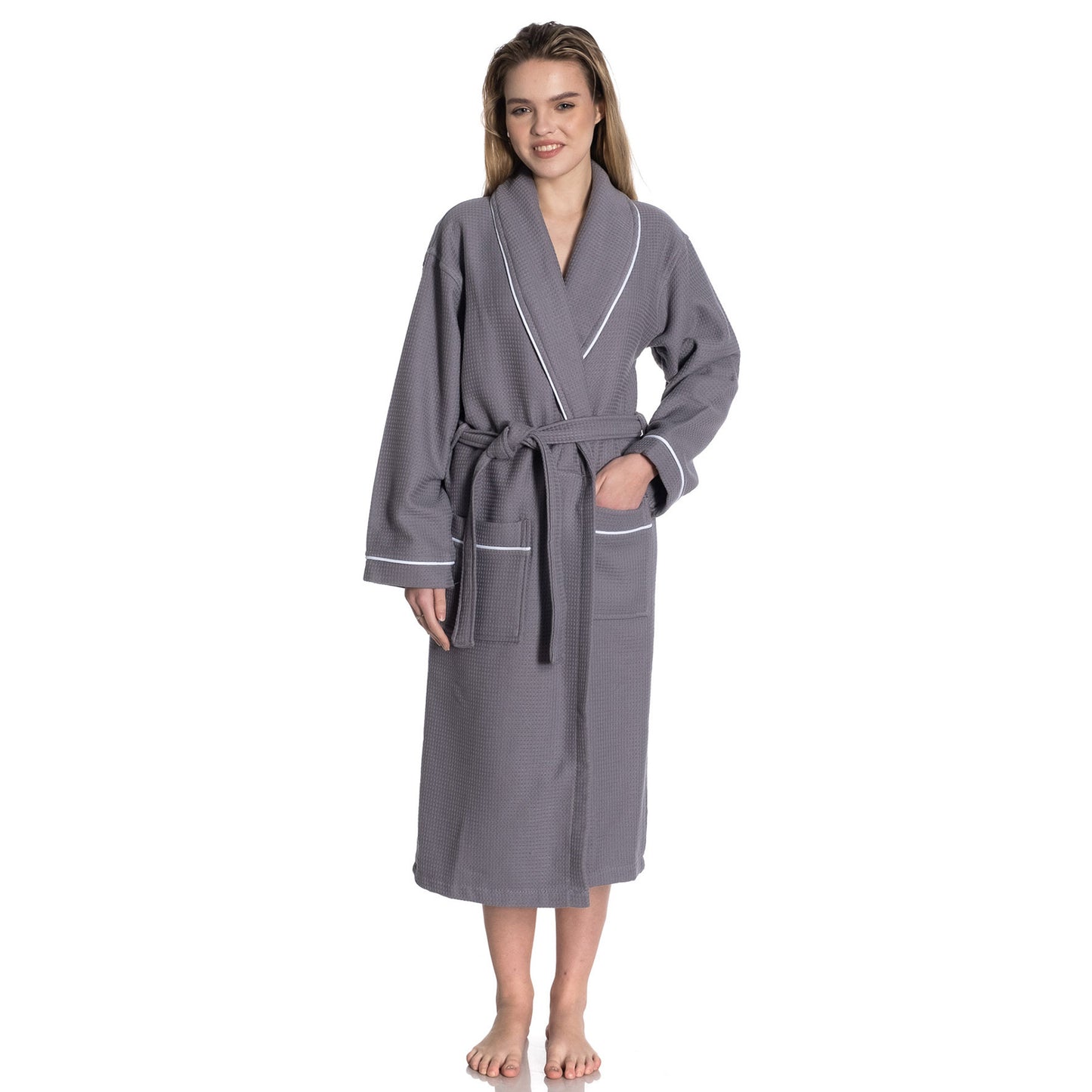 Waffle Terry Turkish Cotton Unisex Bathrobe