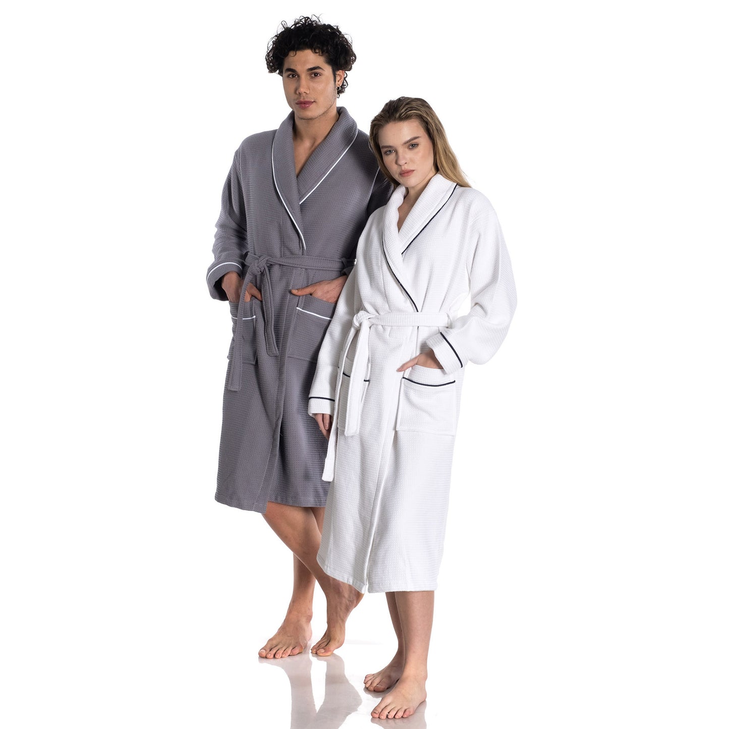 Waffle Terry Turkish Cotton Unisex Bathrobe