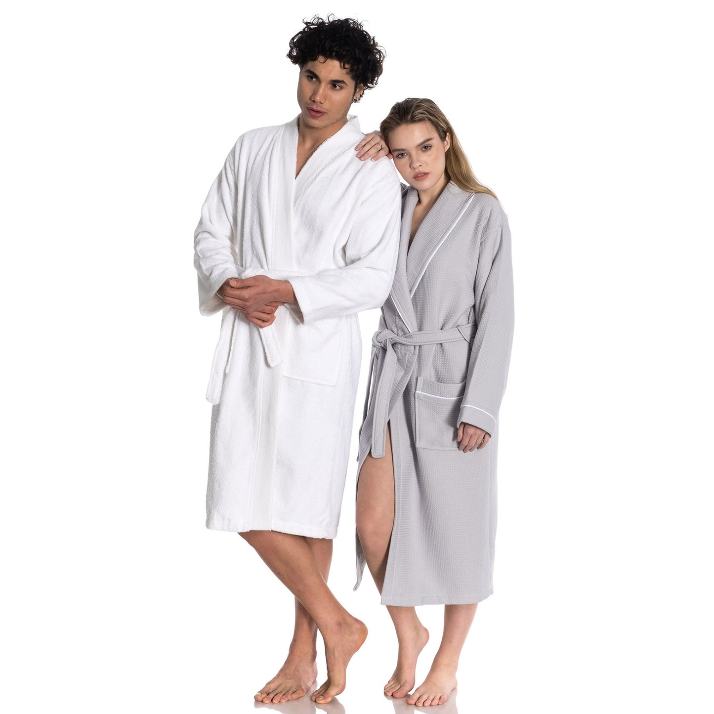 Waffle Terry Turkish Cotton Unisex Bathrobe