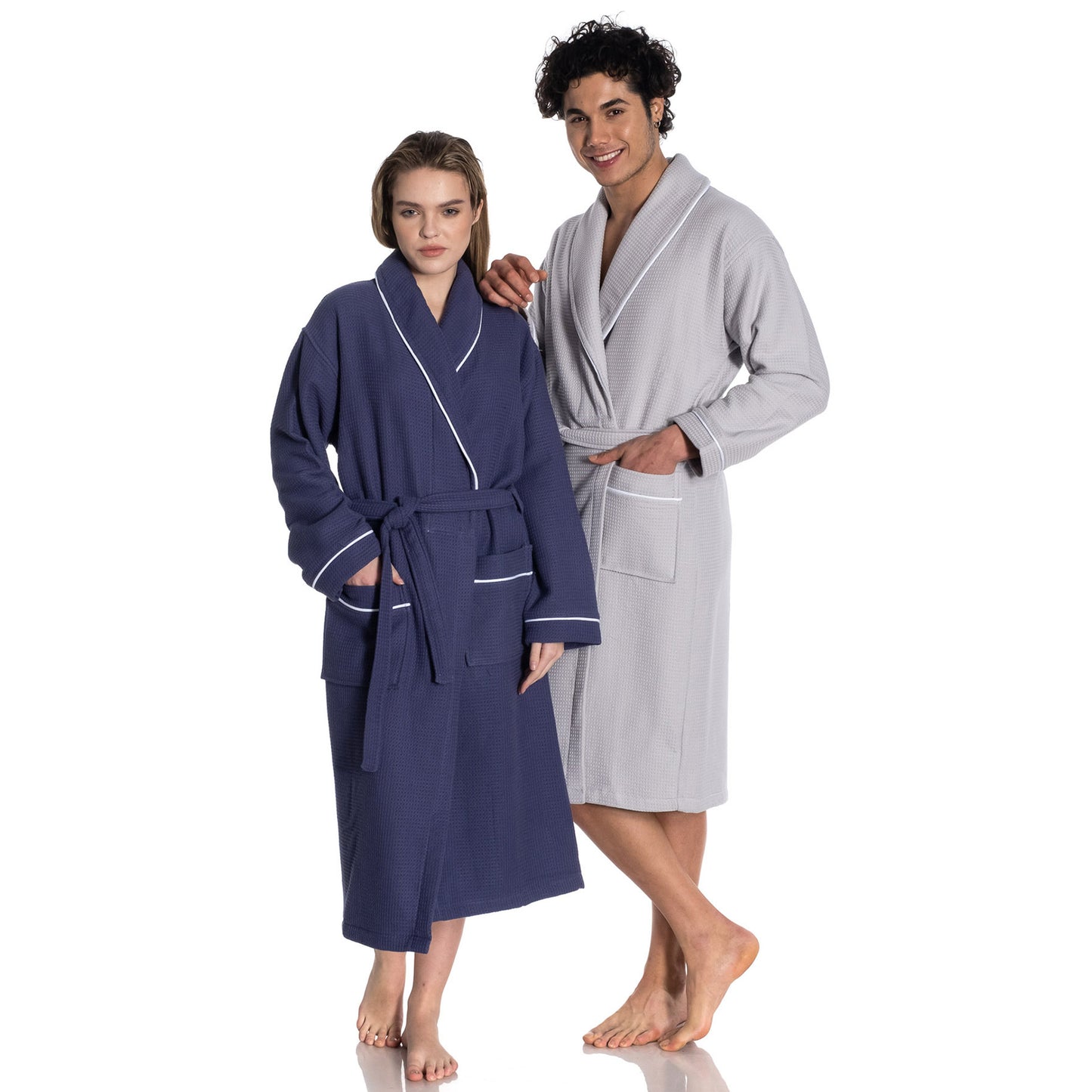 Waffle Terry Turkish Cotton Unisex Bathrobe