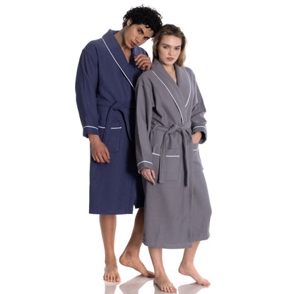 Waffle Terry Turkish Cotton Unisex Bathrobe