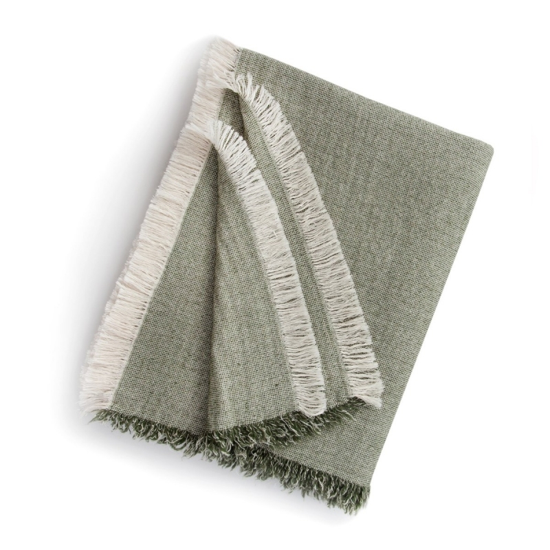 Brentwood Cotton-Wool Throw-Olive