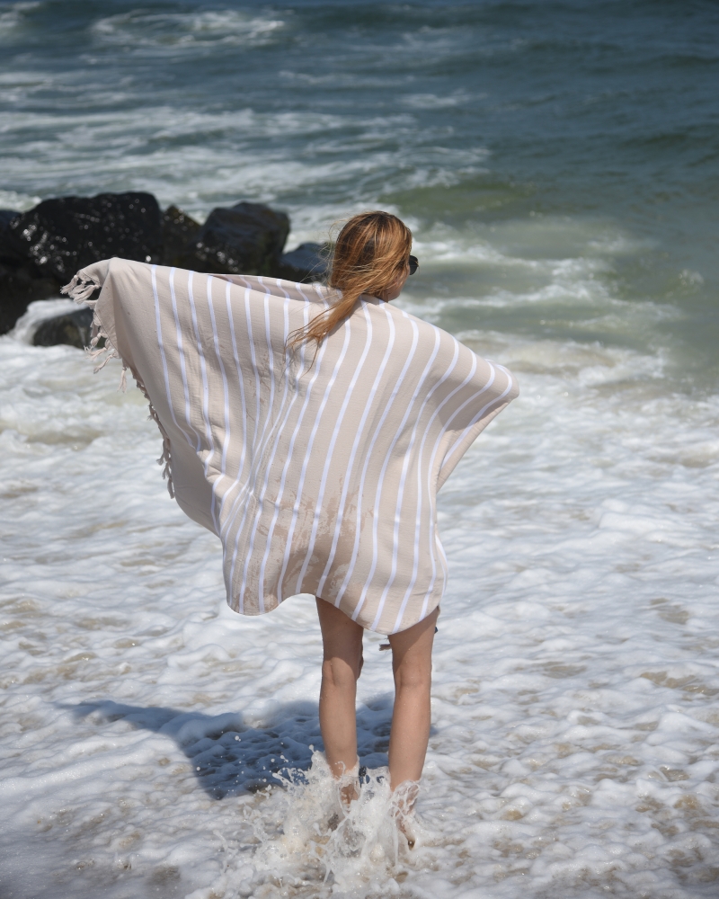 Livia Peshtemal Beach Towel-Beige