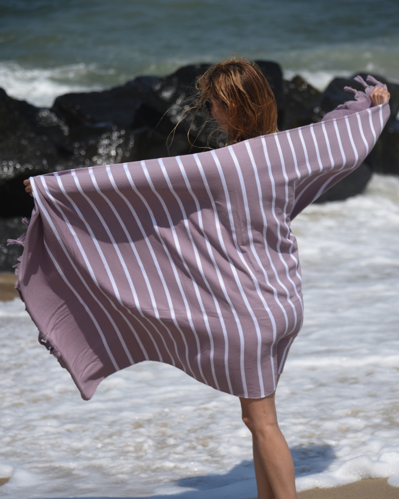 Livia Peshtemal Beach Towel-Damson