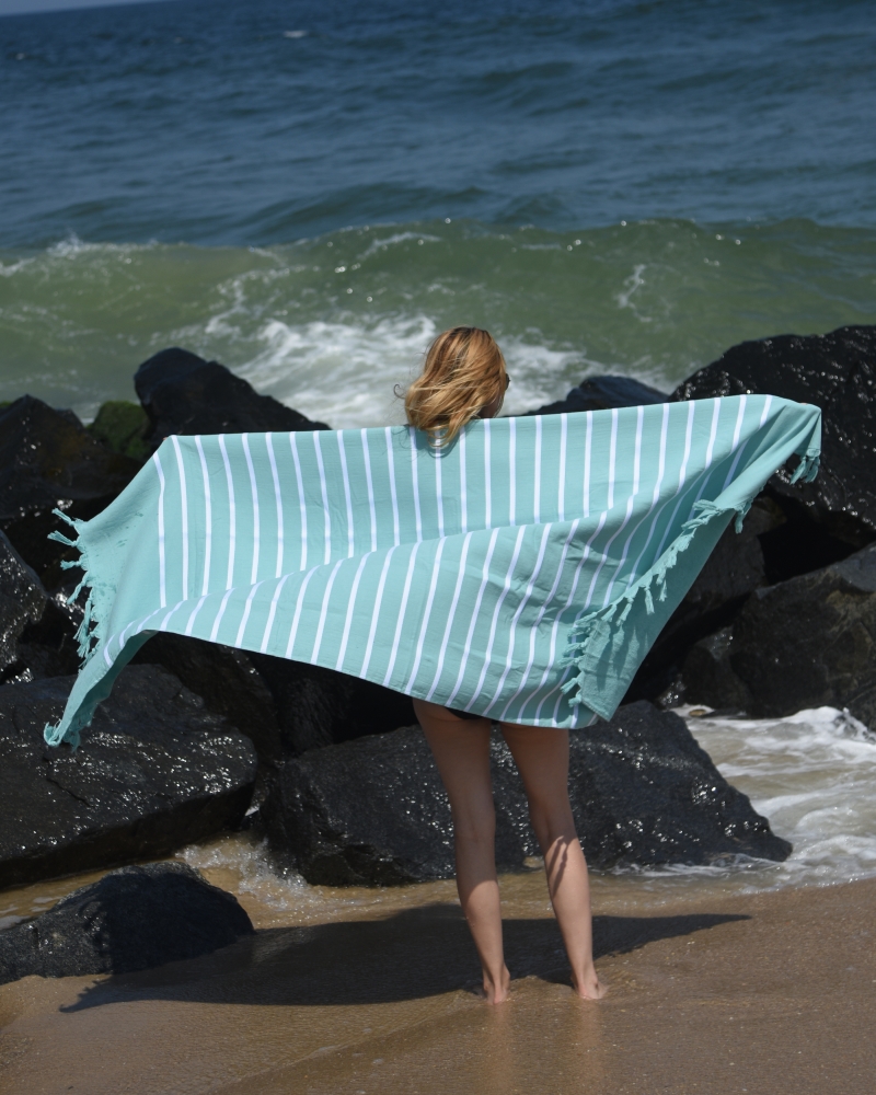Livia Peshtemal Beach Towel-Green