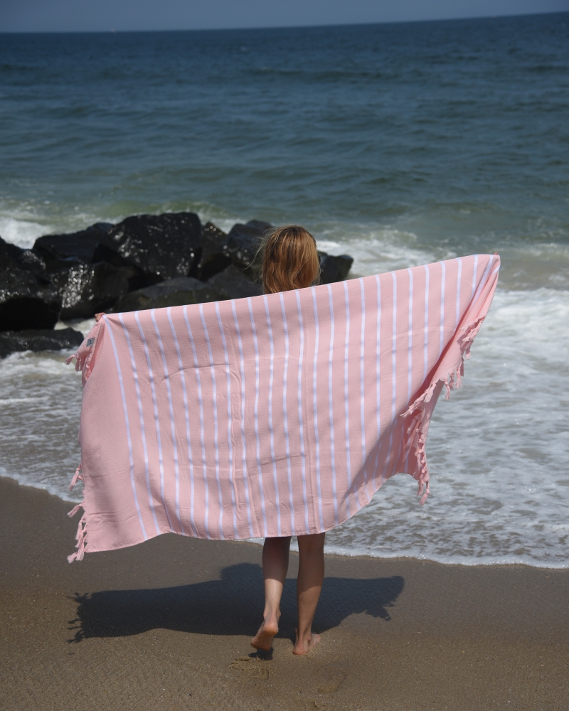 Livia Peshtemal Beach Towel-Powder Pink