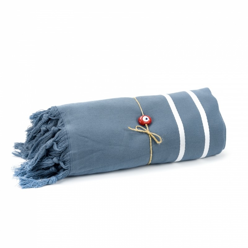 Livia Peshtemal Beach Towel-Navy Blue
